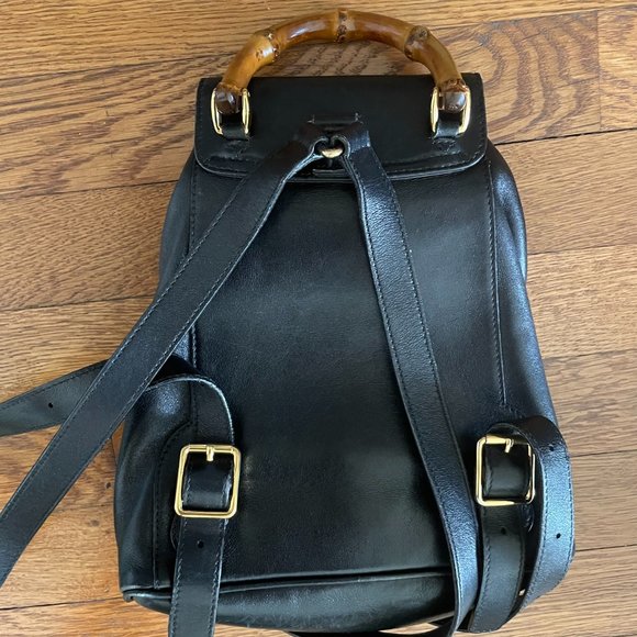 Gucci Black Leather Mini Bamboo Backpack main image 4